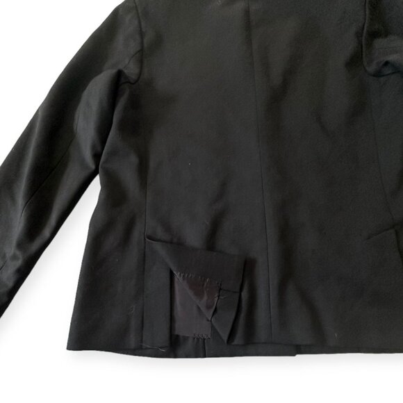 Issey Miyake FÊTE Black Wool Jacket Size 4 Japan Minimalist Collarless Blazer - Picture 10 of 16